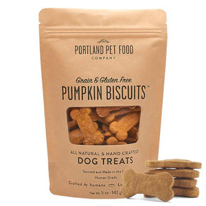 Portland Pet Food Pumpkin Dog Treats, 1 Pack (5 oz), Grain-Free, Human Grade, All-Natural Training Biscuits, Made in USA, Dog-Loved Flavor