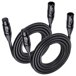 Cable Matters 2-Pack Premium XLR To XLR Cables, XLR Microphone Cable 15 Feet, Oxygen-Free Copper (OFC) XLR Male To Female Cord, Mic Cord, XLR Speaker Cable, Black,