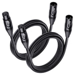 Cable Matters 2-Pack Premium XLR To XLR Cables, XLR Microphone Cable 6 Feet, Oxygen-Free Copper (OFC) XLR Male To Female Cord, Mic Cord, XLR Speaker Cables, Black,