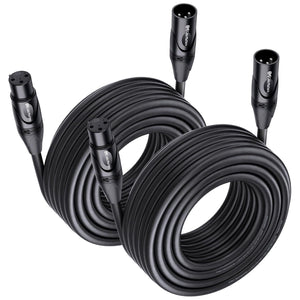 Cable Matters 2-Pack Premium XLR To XLR Cables, XLR Microphone Cable 35 Feet, Oxygen-Free Copper (OFC) XLR Male To Female Cord, Mic Cord, XLR Speaker Cable, Black,