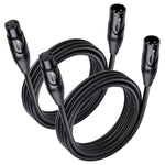 Cable Matters 2-Pack Premium XLR To XLR Cables, XLR Microphone Cable 10 Feet, Oxygen-Free Copper (OFC) XLR Male To Female Cord, Mic Cord, XLR Speaker Cable, Black,