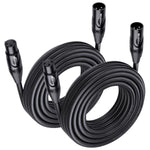 Cable Matters 2-Pack Premium XLR To XLR Cables, XLR Microphone Cable 25 Feet, Oxygen-Free Copper (OFC) XLR Male To Female Cord, Mic Cord, XLR Speaker Cable, Black,