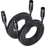 Cable Matters 2-Pack Premium XLR To XLR Cables, XLR Microphone Cable 20 Feet, Oxygen-Free Copper (OFC) XLR Male To Female Cord, Mic Cord, XLR Speaker Cable, Black,