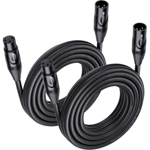 Cable Matters 2-Pack Premium XLR To XLR Cables, XLR Microphone Cable 20 Feet, Oxygen-Free Copper (OFC) XLR Male To Female Cord, Mic Cord, XLR Speaker Cable, Black,