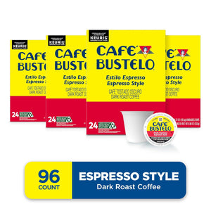 Cafe Bustelo Espresso Style Dark Roast Coffee, 96 Keurig K-Cup Pods