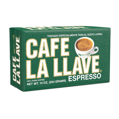Cafe La Llave Cafe La Llave Dark Roast Ground Espresso Coffee, 10 Oz Brick - Rich And Bold Cuban-Style Blend For Moka Pot, Espresso Machine, Or Drip Coffee Maker - Strong, Aromatic Flavor