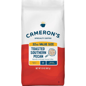 Cameron's Coffee Roasted Ground Coffee, Flavored Toasted Southern Pecan, 32oz, Pack of 1
