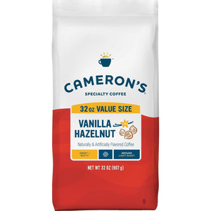 Cameron’s Coffee Roasted Ground Coffee, Vanilla Hazelnut Flavored, 32oz Bag