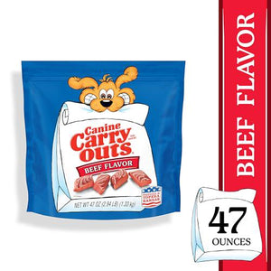 Canine Carry Outs Dog Treats Beef Flavor 47 oz Soft and Chewy Snack for All Breeds