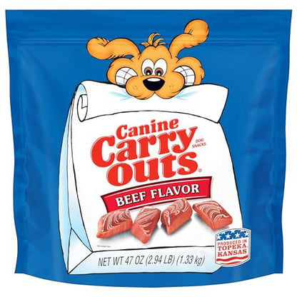 Canine Carry Outs Dog Treats Beef Flavor 47 oz Soft and Chewy Snack for All Breeds
