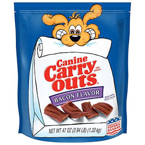 Canine Carry Outs Dog Treats Bacon Flavor 47 oz Made with Real Bacon