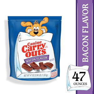 Canine Carry Outs Dog Treats Bacon Flavor 47 oz Made with Real Bacon
