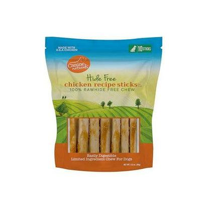 Canine Naturals Chicken Sticks for Dogs, Rawhide-Free Chews, 10 Ct, USA Chicken, 5" Each