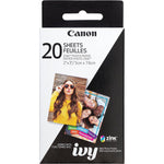 Canon Zink Photo Paper Pack, 20 Sheets, White, 2 X 3 . (3214C001),