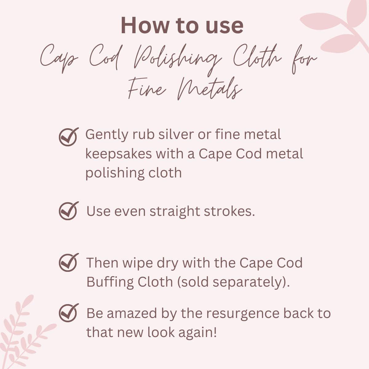 Cape Cod Polishing Cloths For Fine Metals | Jewelry Cleaner And Tarnish Remover | Silver Polishing To A Brilliant Shine | Foil Pack Of (2) 4x6 Cloths,