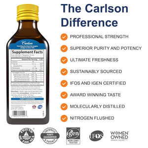 Carlson Norwegian The Very Finest 1600mg Omega-3s Fish Oil Syrup 200ml