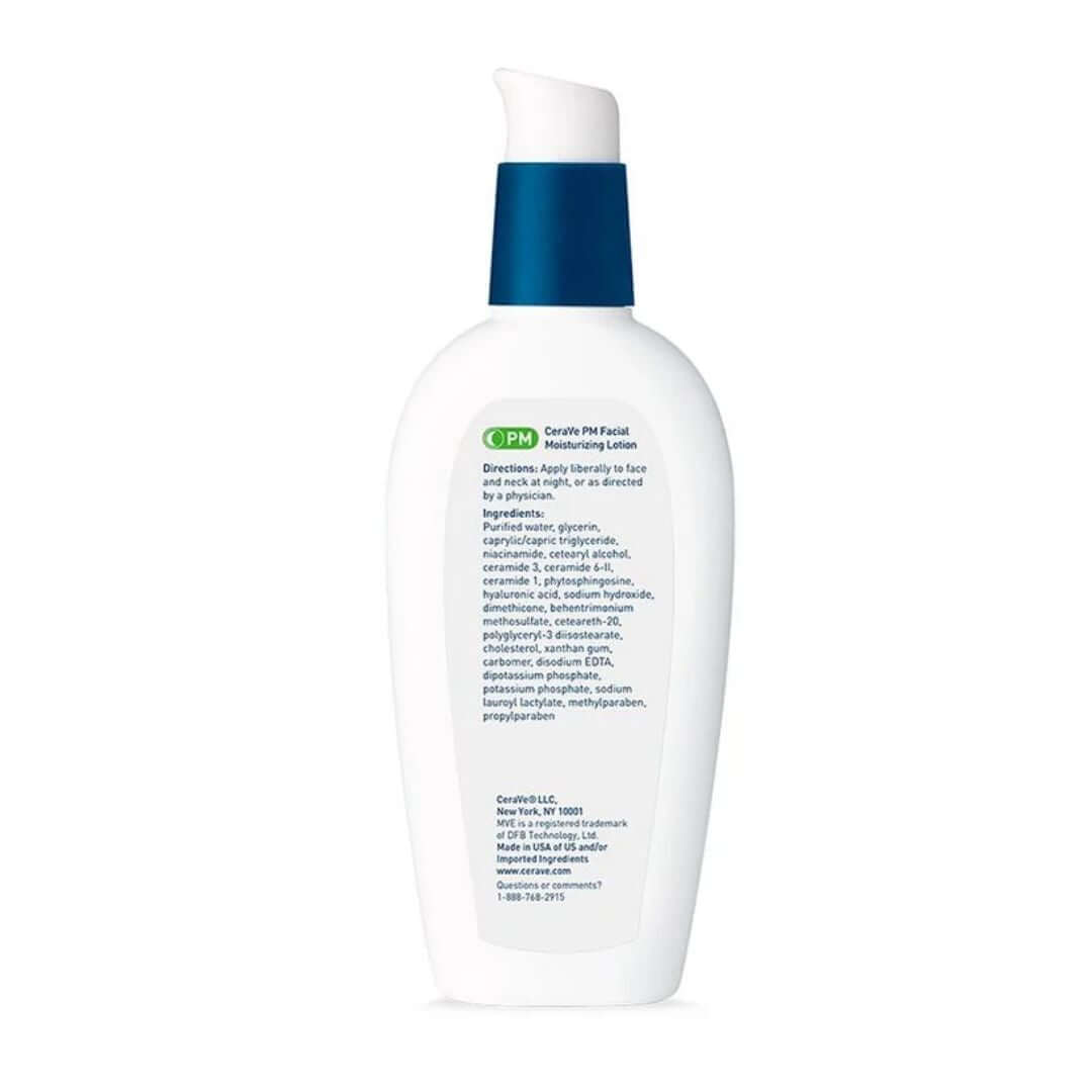 CeraVe Pm Ultra Lightweight Facial Moisturizing Lotion 89ml back ingredients