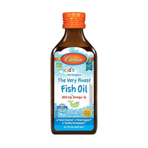 Carlson Kids Norwegian The Very Finest 800mg Omega-3s Orange Flavor Fish Oil Syrup 200ml