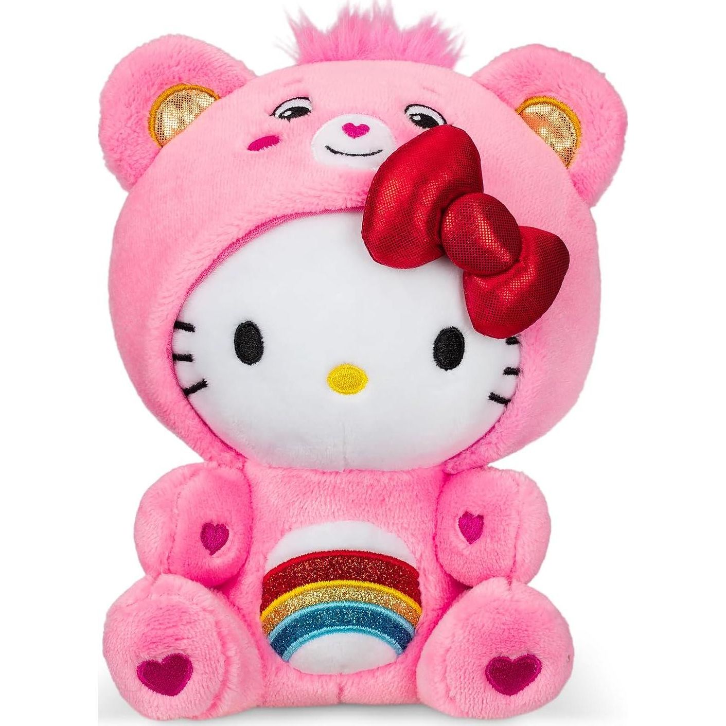 Care Bears Hello Kitty Cheer Bear Plush Toy, 8 Inch, Soft & Huggable, Ages 4+, Cute Collectible Gift