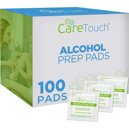 Care Touch Care Touch Alcohol Wipes - Individually Wrapped Alcohol Prep Pads With 70% Isopropyl Alcohol, Great For Medical And First Aid Kits - Sterile, Antiseptic 2-Ply Rubbing Alcohol Pads - 100 Count