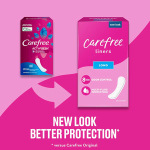 Carefree Carefree Panty Liners For Women, Long, Unwrapped, Unscented, 92ct | Pantiliners, Carefree Liners, Daily Liners For Women, Light Periods And Leaks, 8-Hour Odor Control | 92ct (Packaging May Vary)