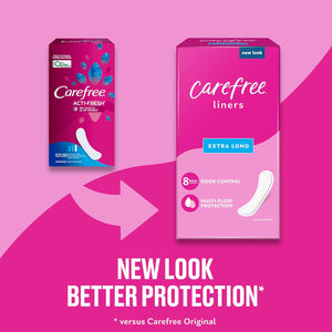 Carefree Carefree Panty Liners For Women, Extra Long, Wrapped, Unscented, 93ct | Pantiliners, Carefree Liners, Daily Liners For Women, Light Periods And Leaks, 8-Hour Odor Control | 93ct (Packaging May Vary)