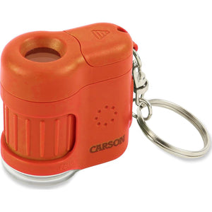 Carson MicroMini 20x Pocket Microscope, UV And LED Flashlight, Orange (MM-280O),