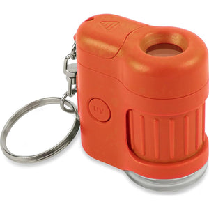 Carson MicroMini 20x Pocket Microscope, UV And LED Flashlight, Orange (MM-280O),