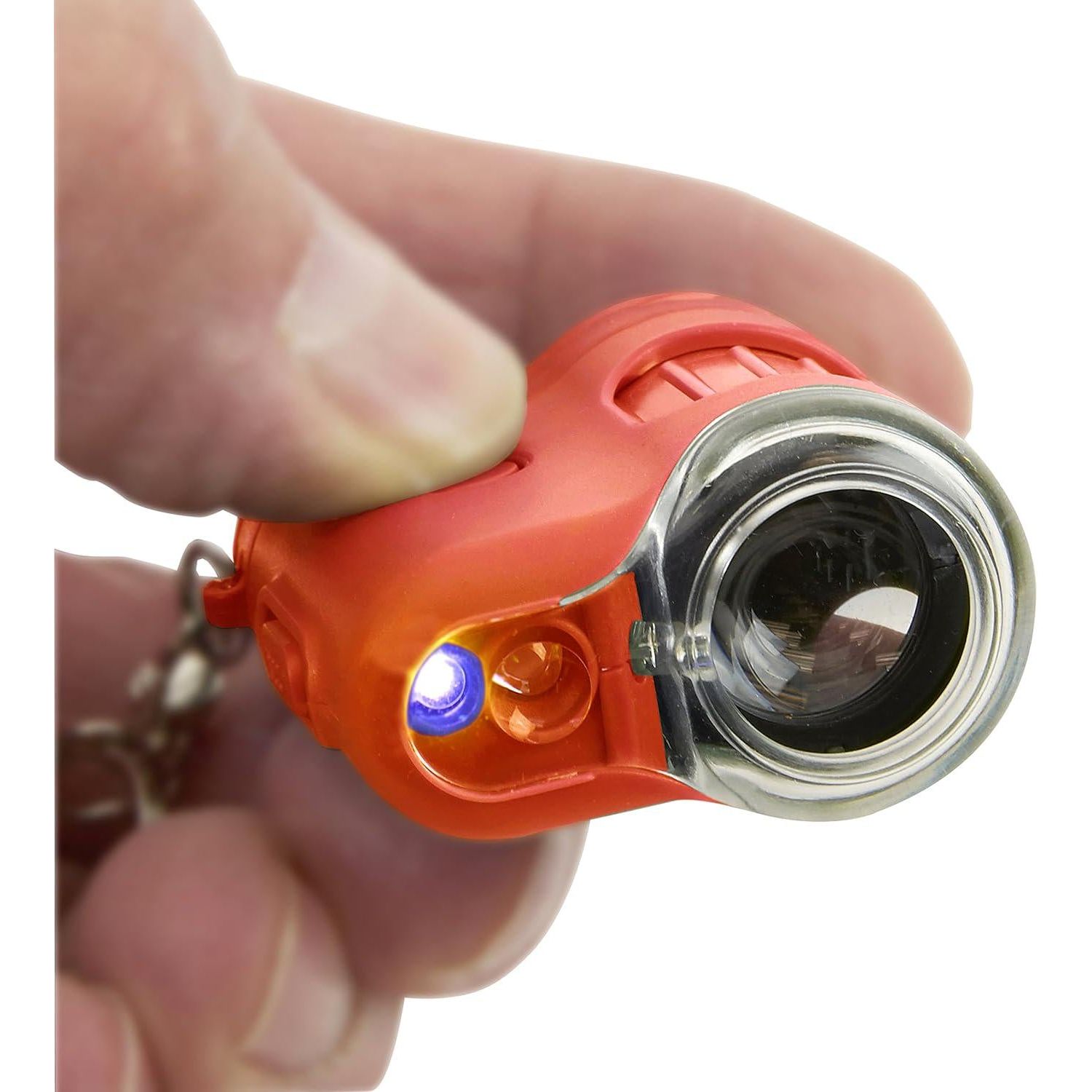 Carson MicroMini 20x Pocket Microscope, UV And LED Flashlight, Orange (MM-280O),
