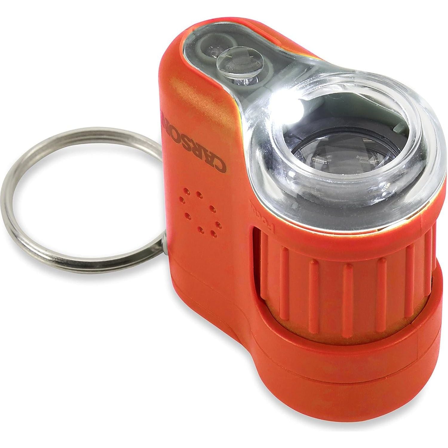 Carson MicroMini 20x Pocket Microscope, UV And LED Flashlight, Orange (MM-280O),