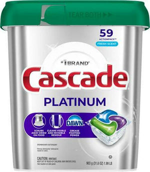Cascade Platinum Dishwasher Pods, Dishwasher Detergent, Fresh, 59 Count