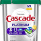 Cascade Platinum Dishwasher Pods, Lemon Scent, 59 Count, Powerful Cleaning & Dishwashing Detergent