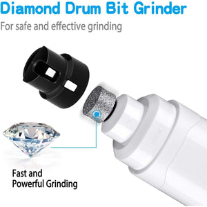 Casfuy Dog Nail Grinder White Rechargeable 2 Speed Painless Pet Nail Trimmer for Dogs and Cats All Sizes