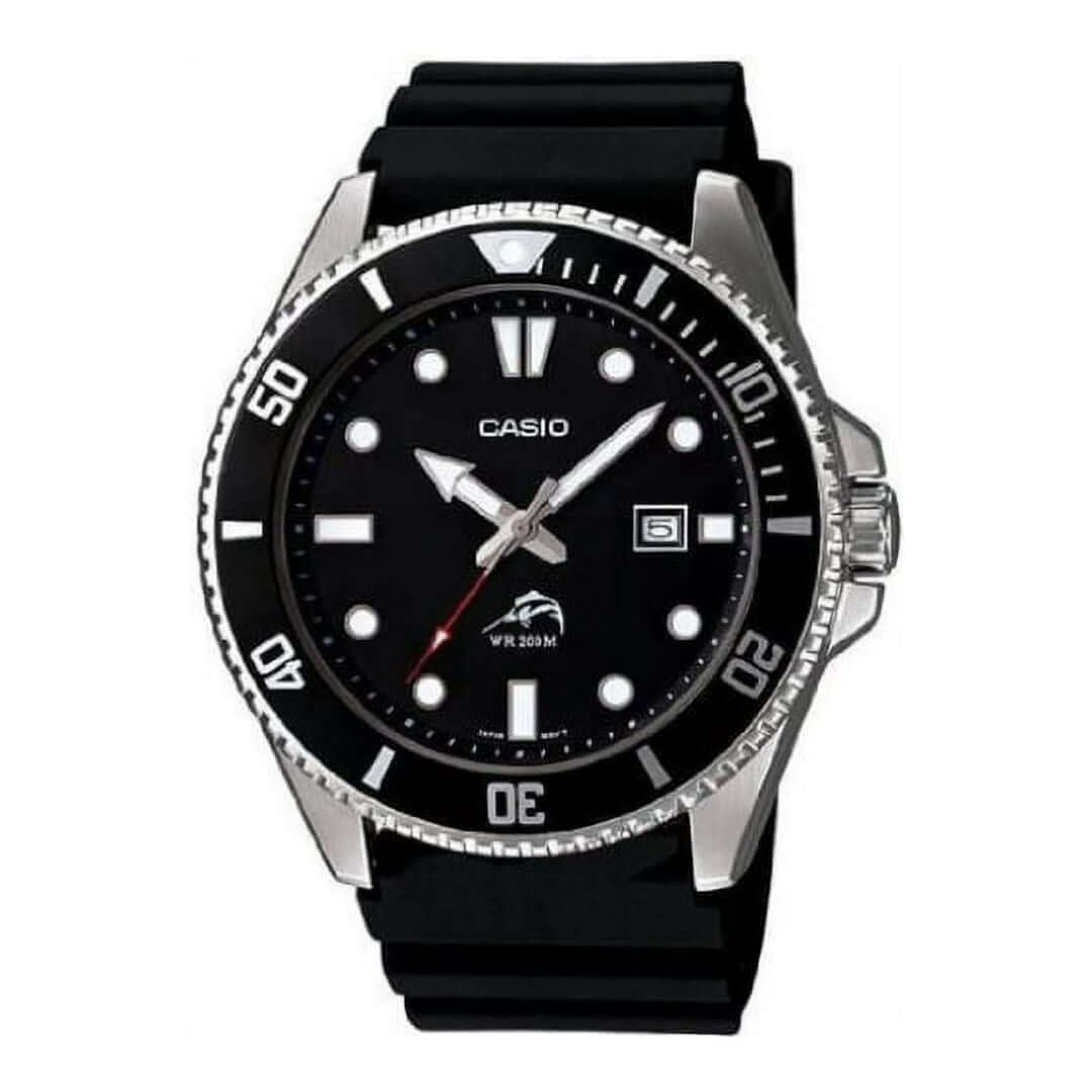Casio MDV106 Series Black Stainless Steel Case & Resin Band Unisex Analog Watch,079767977320