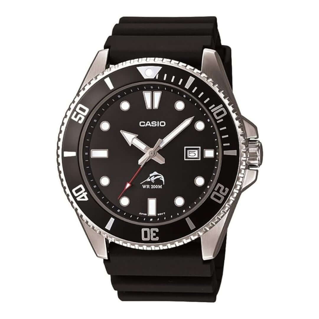 Casio MDV106 Series Black Stainless Steel Case & Resin Band Unisex Analog Watch,079767977320