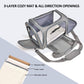 Grey Soft Pet Carrier for Cats and Small Dogs up to 15 lbs TSA Approved Collapsible Waterproof Travel Bag