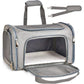 Grey Soft Pet Carrier for Cats and Small Dogs up to 15 lbs TSA Approved Collapsible Waterproof Travel Bag