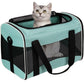 Green Collapsible Soft Pet Carrier 17x11x11 Airline Approved for Cats Dogs up to 15 lbs Travel Friendly