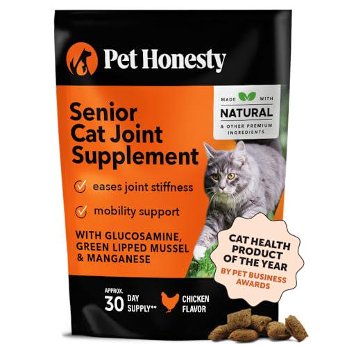 Cat Hip and Joint Chews 30 Day Supply Glucosamine Support for Joint Health Chicken Flavored Crunchy and Creamy Chews