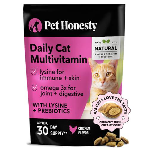 Cat Multivitamin Treats Crunchy and Creamy Chews for Joint Skin Coat Digestion and Immune Support 30 Days