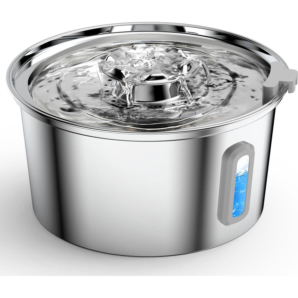 Cat Water Fountain,3.2L/108oz Cat Fountain With Water Level Window,Stainless Steel Pet Water Drinking Fountain For Cats Inside,Quiet Pump For Dogs And Cats(with Water Level Window),