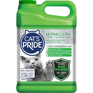 Cat's Pride Max Power UltraClean Clumping Cat Litter 15 lb Unscented 99 Dust Free for Multi Cats