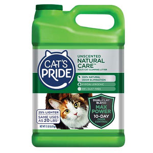 Cat's Pride Max Power Natural Unscented Clumping Litter 15 lb Hypoallergenic Multi Cat Use
