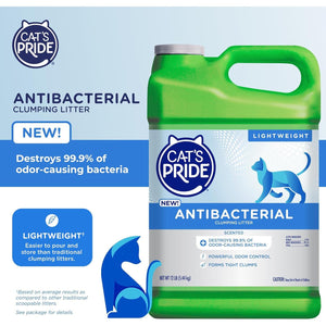 Cat's Pride Antibacterial Cat Litter 12 lb Lightweight Scented Clumping Litter Eliminates 99.9 Percent Odor Bacteria