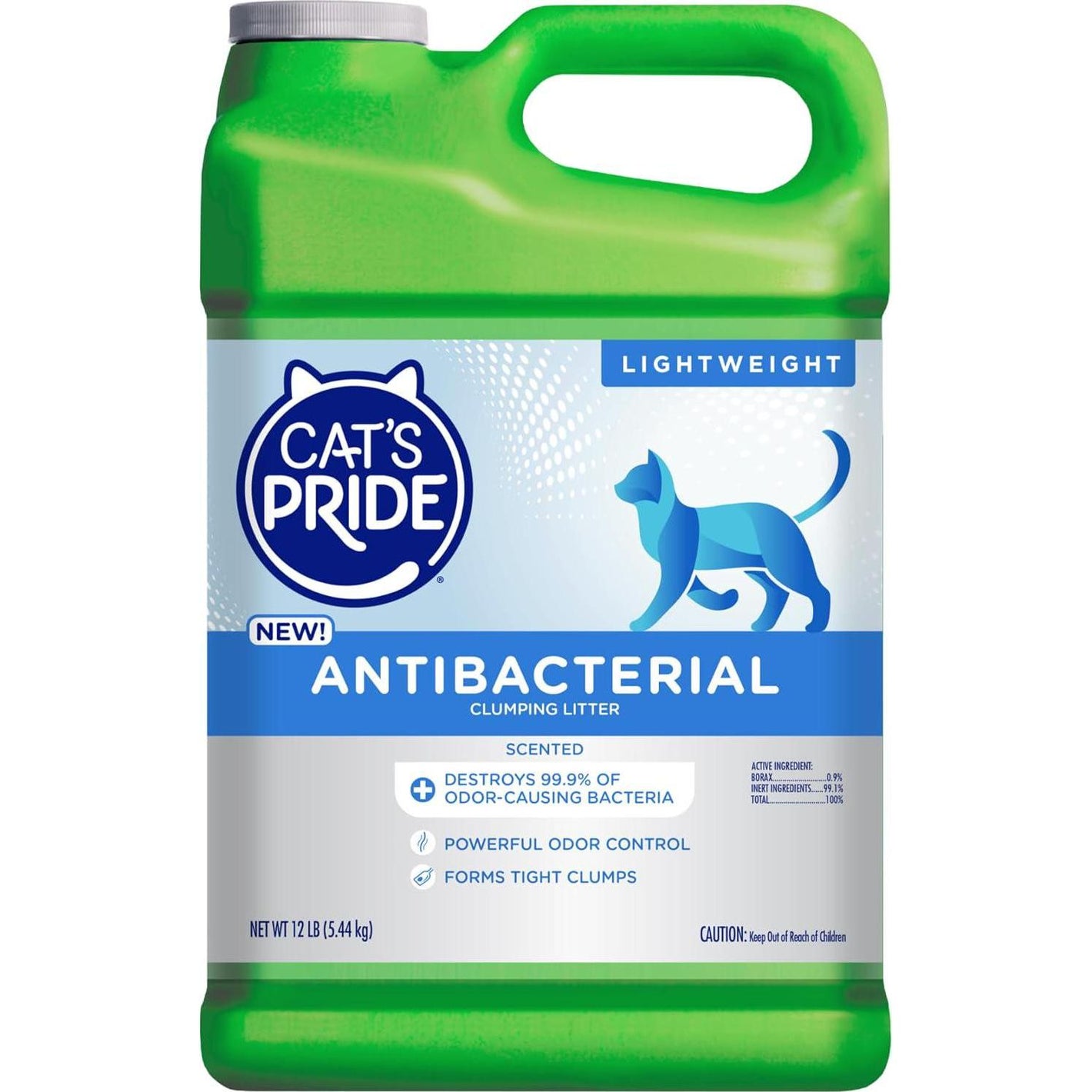 Cat's Pride Antibacterial Cat Litter 12 lb Lightweight Scented Clumping Litter Eliminates 99.9 Percent Odor Bacteria