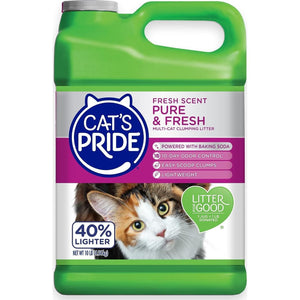 Cat's Pride Premium Clumping Cat Litter, Scented Lightweight, 10 lb, Pure & Fresh Formula for Multi-Cat Homes