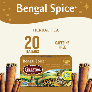 Celestial Seasonings Celestial Seasonings Bengal Spice Herbal Tea, Caffeine Free, 20 Tea Bags Box (Pack Of 6)