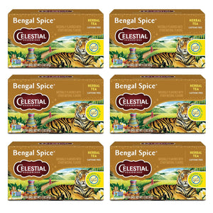 Celestial Seasonings Celestial Seasonings Bengal Spice Herbal Tea, Caffeine Free, 20 Tea Bags Box (Pack Of 6)