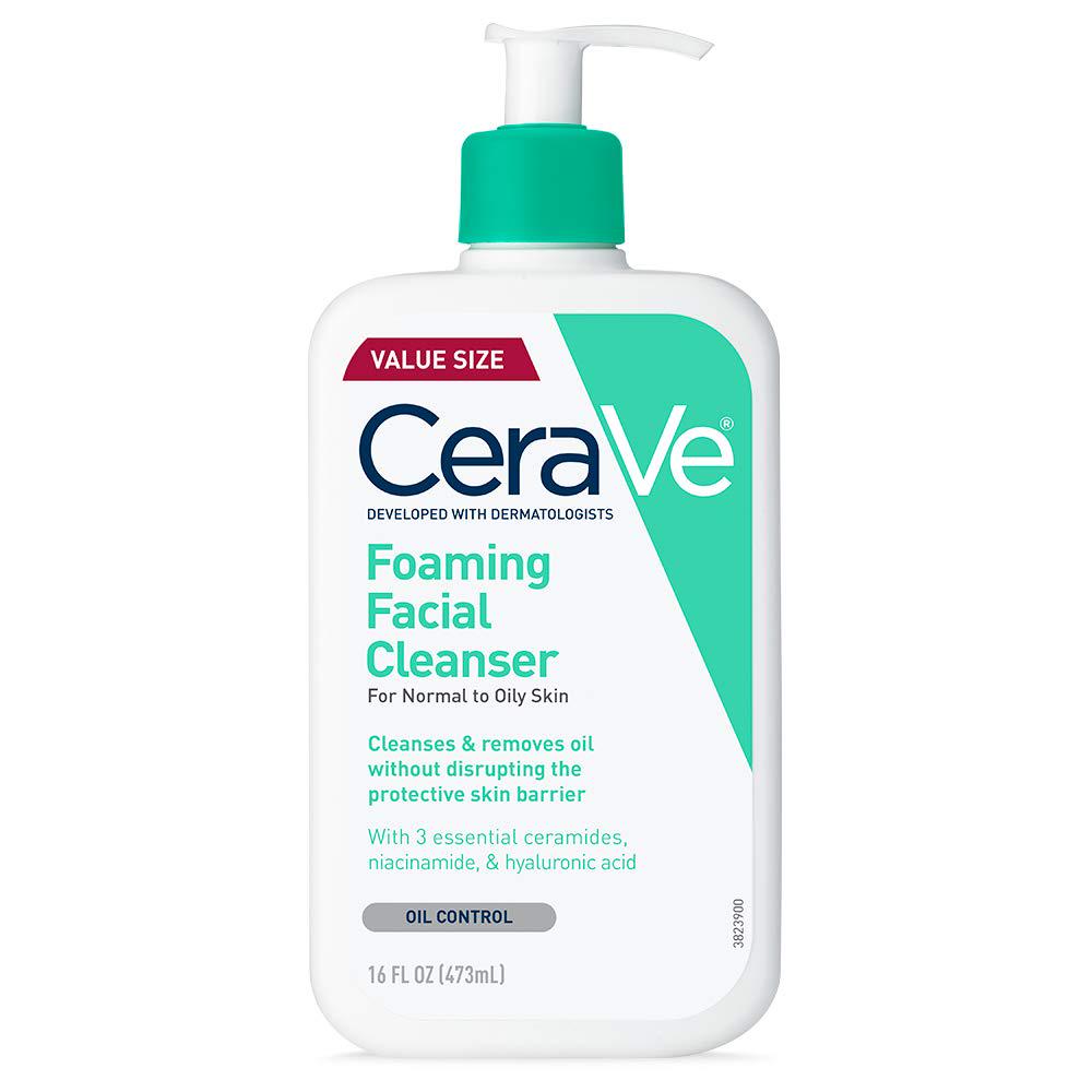 CeraVe CeraVe Foaming Facial Cleanser, Daily Face Wash For Oily Skin With Hyaluronic Acid, Ceramides, And Niacinamide, Fragrance Free, 16 Fluid Ounce