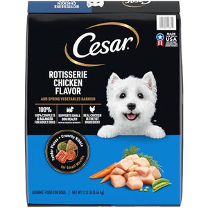 Cesar Small Breed Dry Dog Food 12 lb Rotisserie Chicken Flavor with Spring Vegetables Garnish